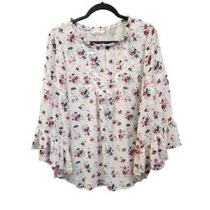 Matilda Jane Women's L Floral Whats up Butter Cup Blouse